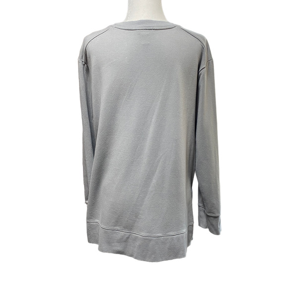 DAILY RITUAL Womens Size XL Long Sleeve Crew Neck Sweatshirt Gray Tunic - Picture 4 of 6